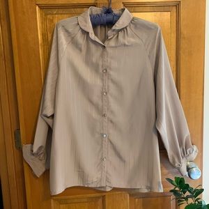 VINTAGE Liz Claiborne Silver Button Down Shirt